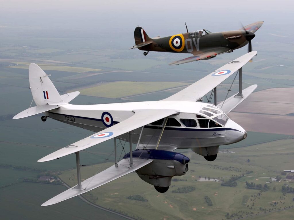 Dragon Rapide Formation Flight with a Spitfire over Cambridge – Squadron Leader – 30 Minutes